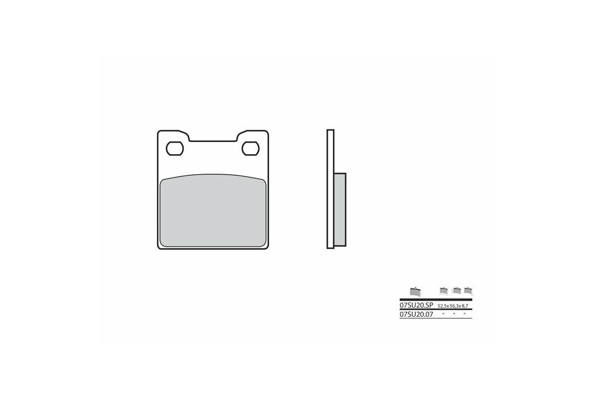 Plaquettes de frein BREMBO route métal fritté - 07SU20SP