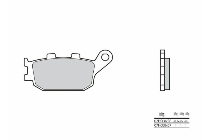 Plaquettes de frein BREMBO route métal fritté - 07HO36SP