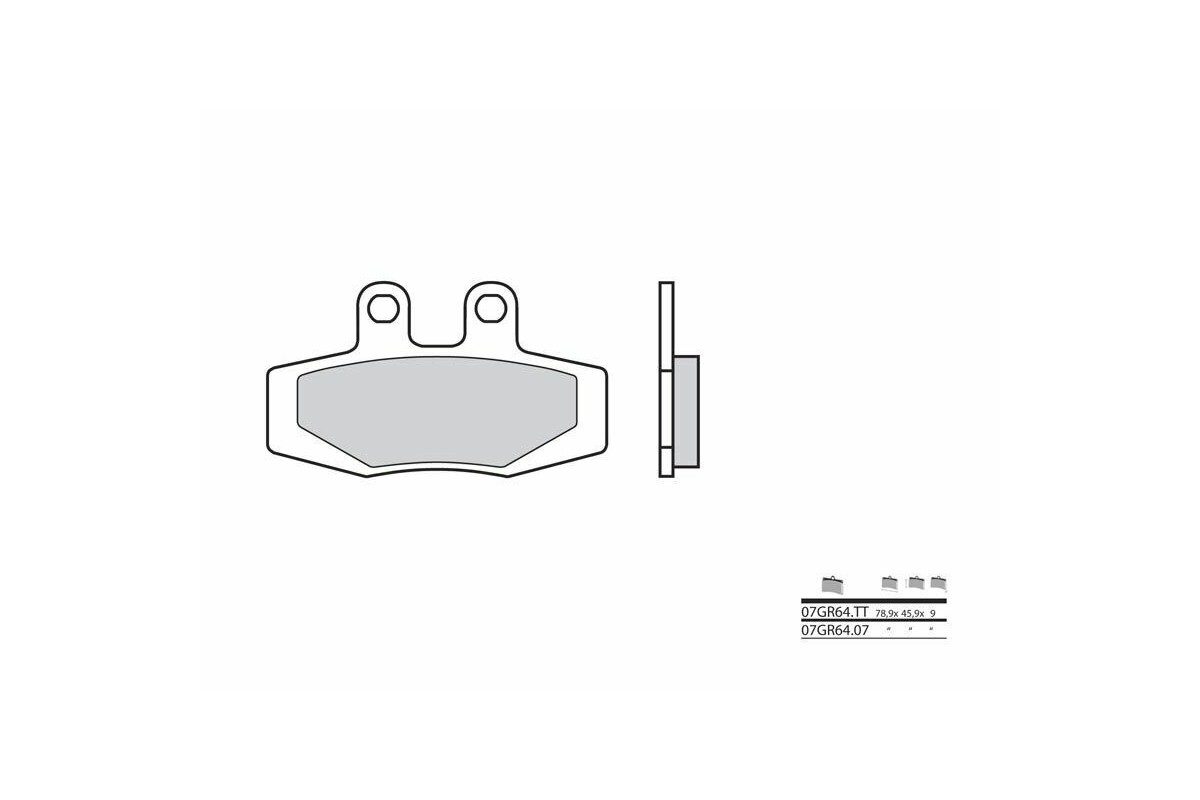 Plaquettes de frein BREMBO route carbone céramique - 07GR6407