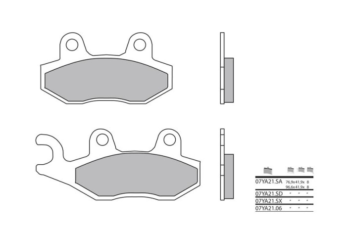 Plaquettes de frein BREMBO route métal fritté - 07YA21LA