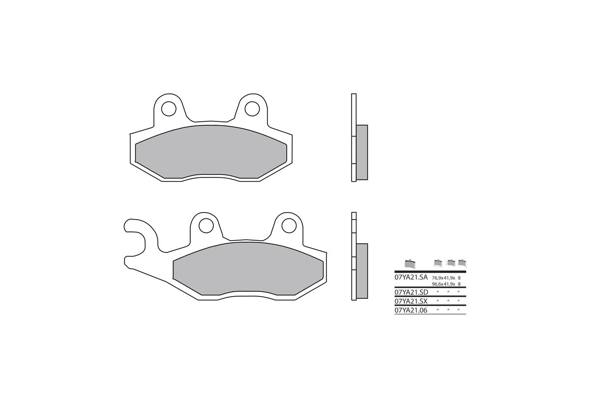 Plaquettes de frein BREMBO route métal fritté - 07YA21LA