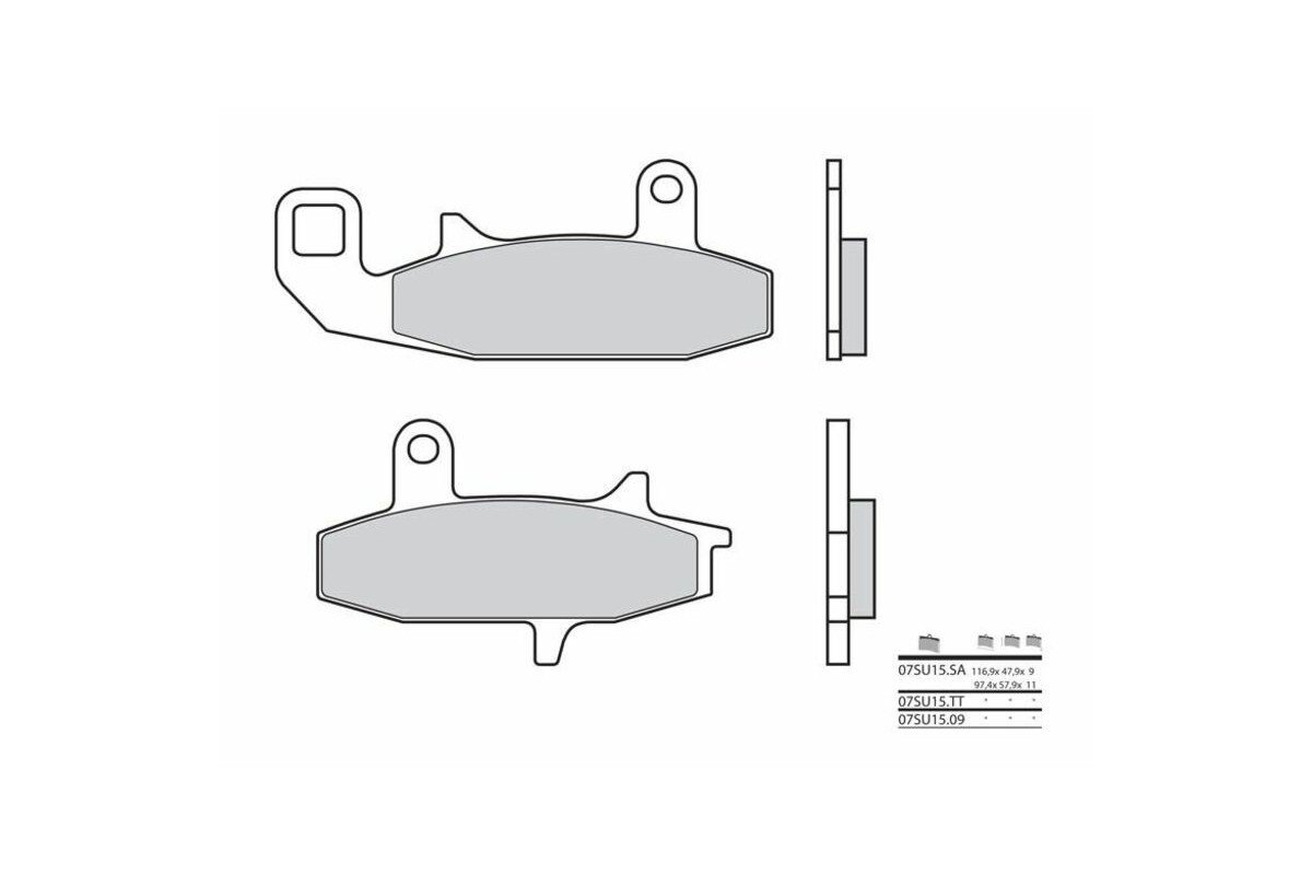 Plaquettes de frein BREMBO route métal fritté - 07SU15SA