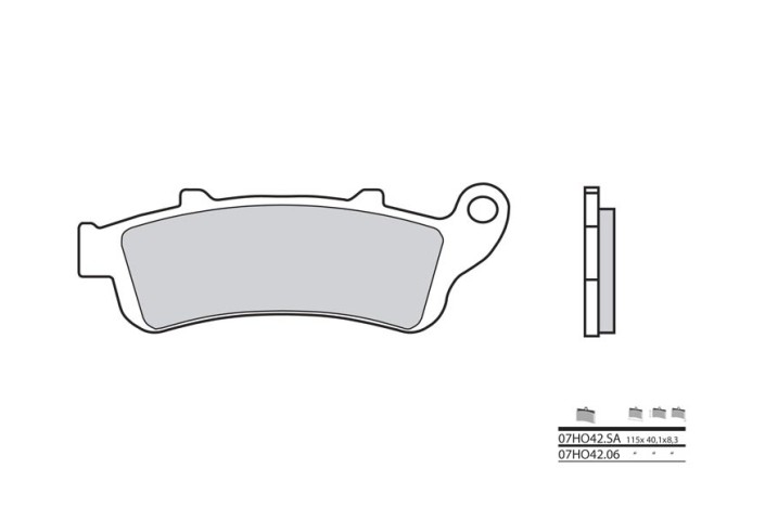 Plaquettes de frein BREMBO route métal fritté - 07HO42LA
