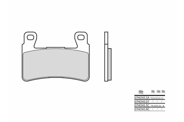 Plaquettes de frein BREMBO carbone céramique - 07HO45RC