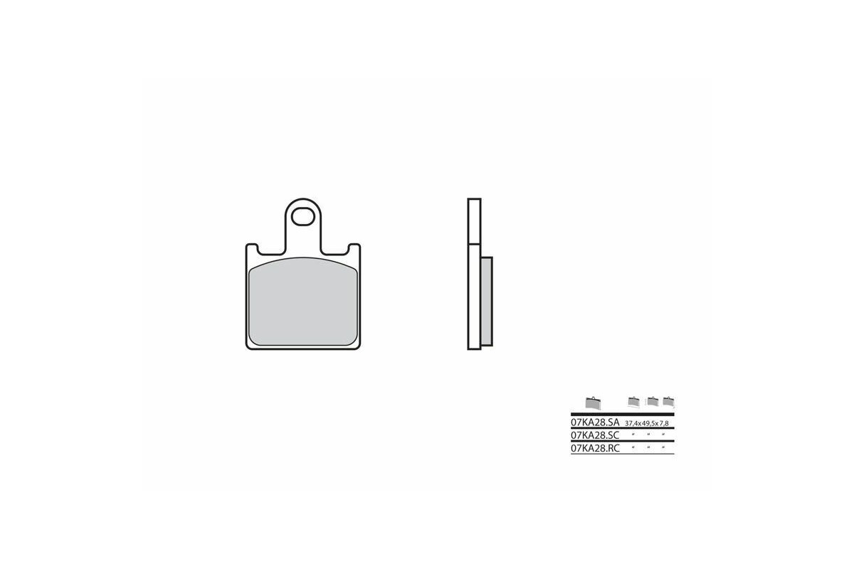Plaquettes de frein BREMBO route métal fritté - 07KA28SA