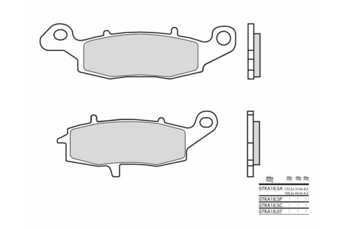 Plaquettes de frein BREMBO route métal fritté - 07KA18SP