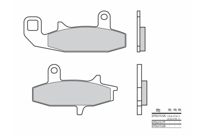 Plaquettes de frein BREMBO route carbone céramique - 07SU1509