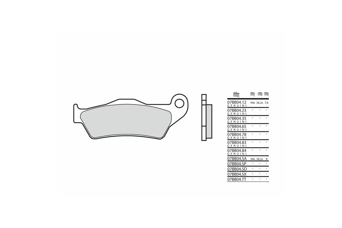 Plaquettes de frein BREMBO route métal fritté - 07BB04SP