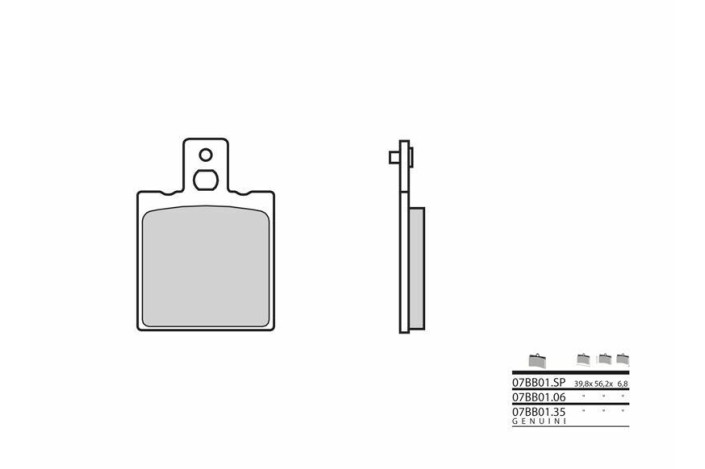 Plaquettes de frein BREMBO route métal fritté - 07BB01SP