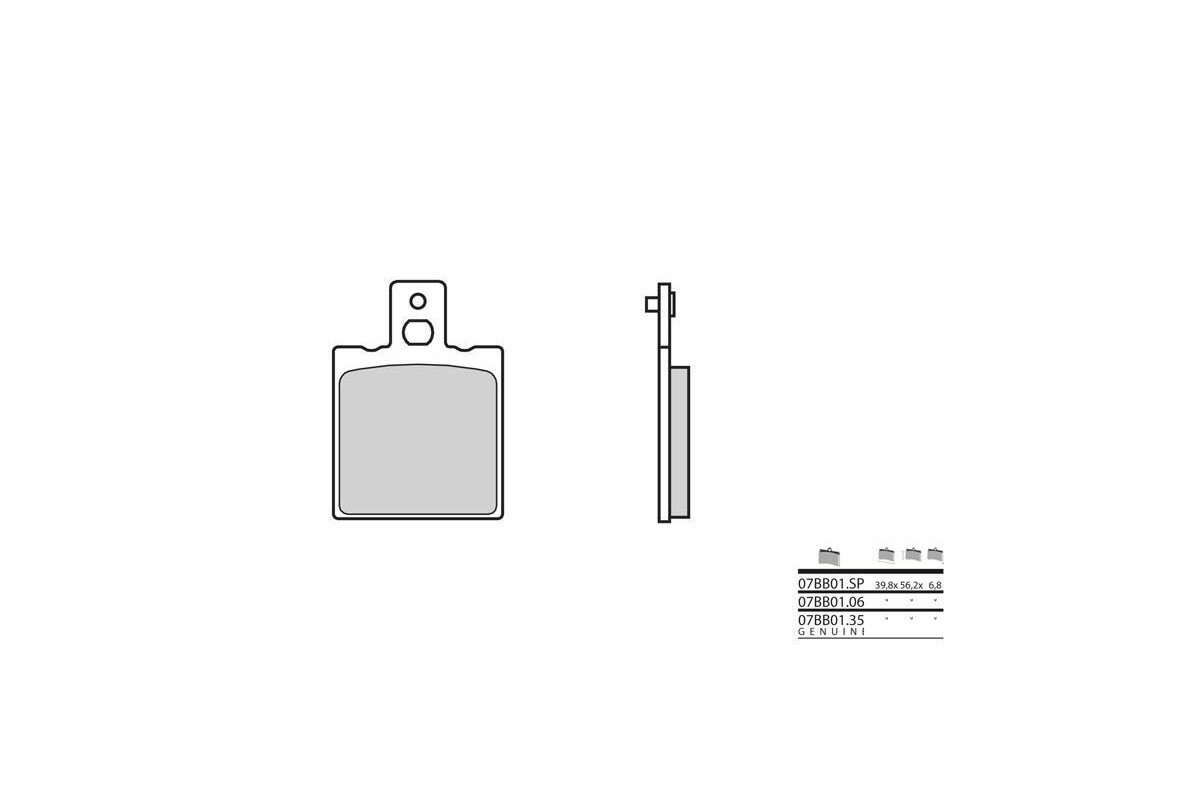 Plaquettes de frein BREMBO route métal fritté - 07BB01SP