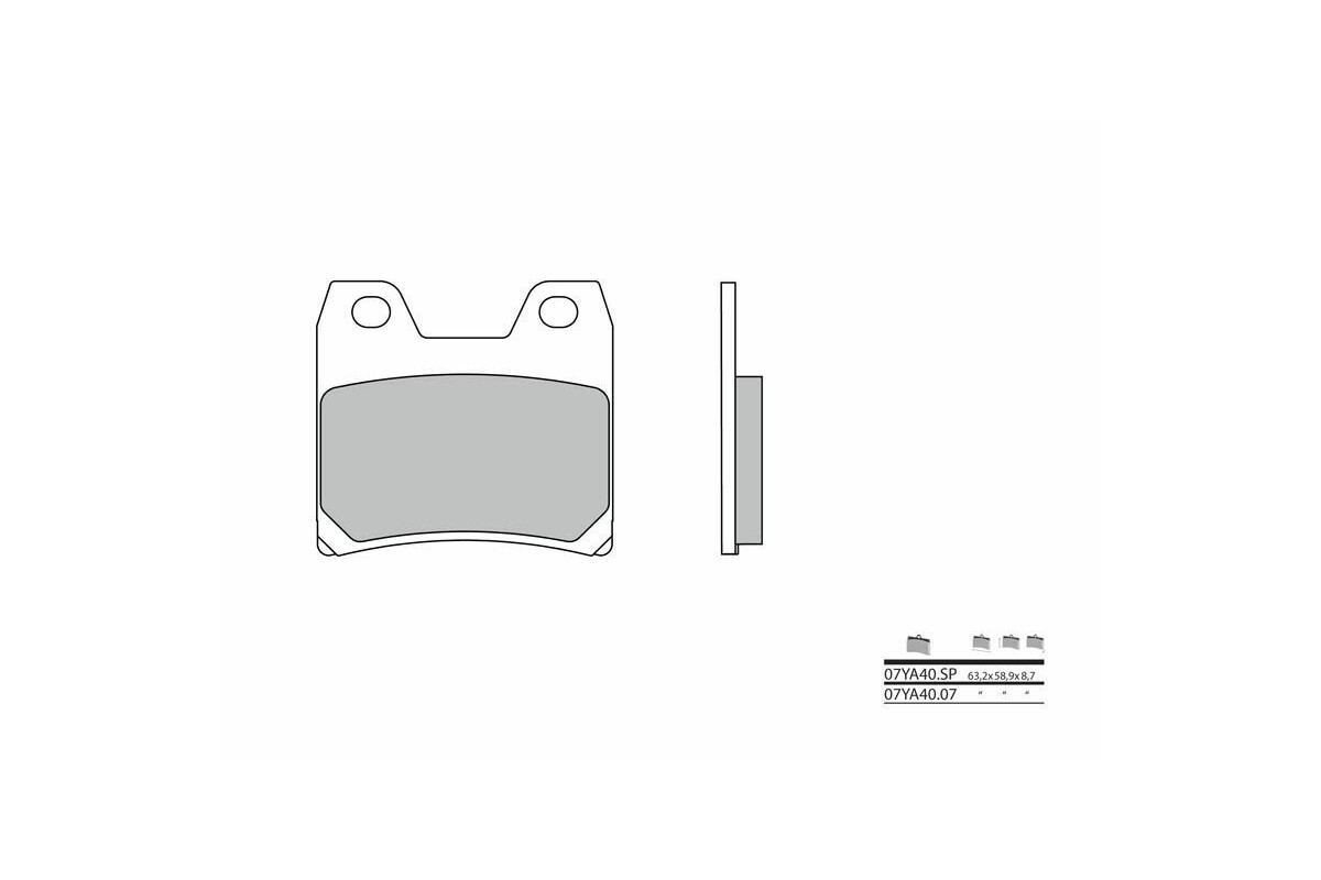 Plaquettes de frein BREMBO route métal fritté - 07YA40SP