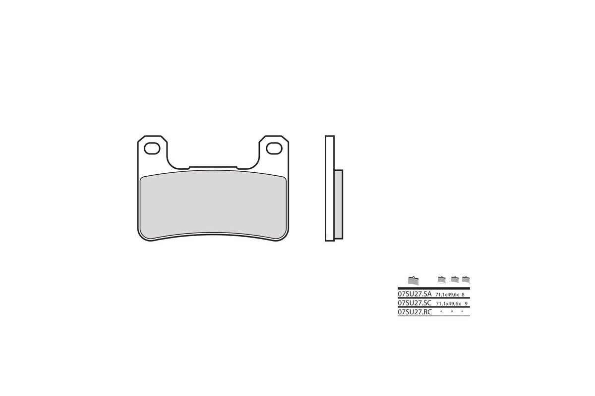Plaquettes de frein BREMBO route métal fritté - 07SU27LA