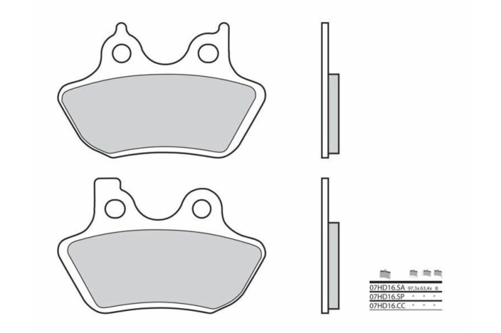 Plaquettes de frein BREMBO route métal fritté - 07HD16SA