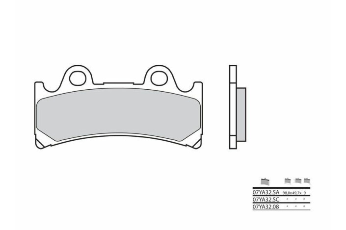 Plaquettes de frein BREMBO route métal fritté - 07YA32SA