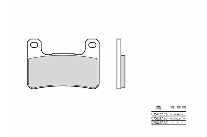 Plaquettes de frein BREMBO route métal fritté - 07SU27SA