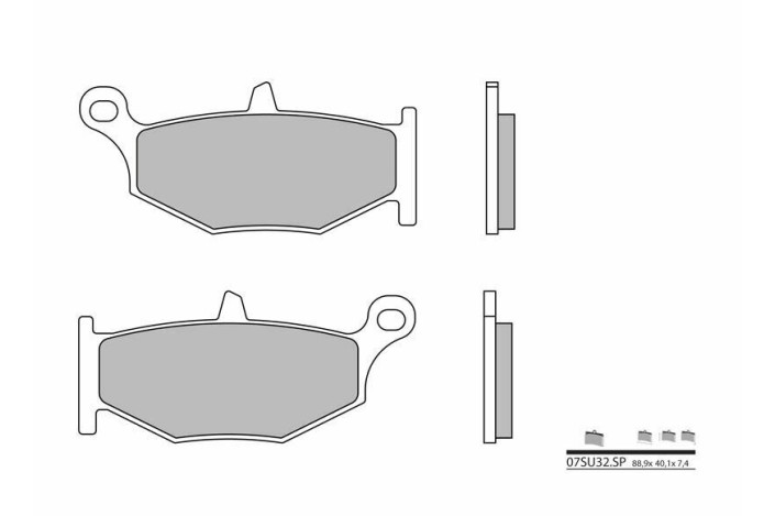 Plaquettes de frein BREMBO route métal fritté - 07SU32SP