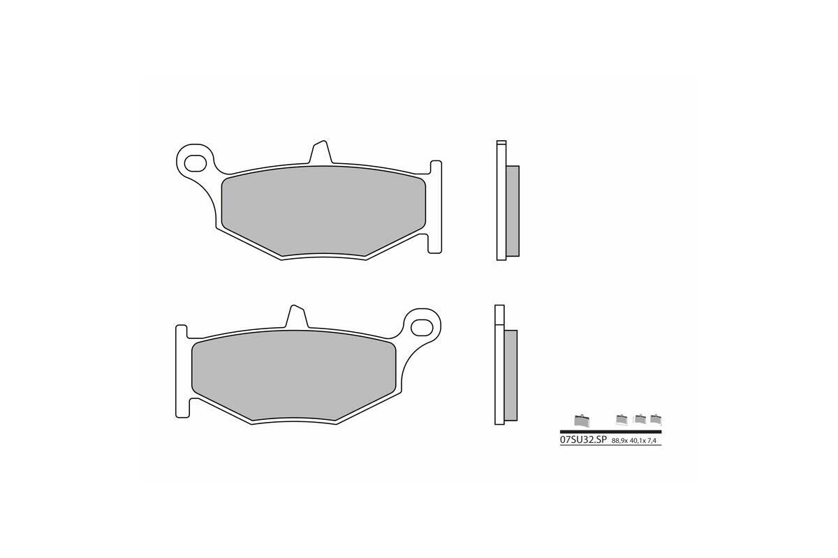 Plaquettes de frein BREMBO route métal fritté - 07SU32SP