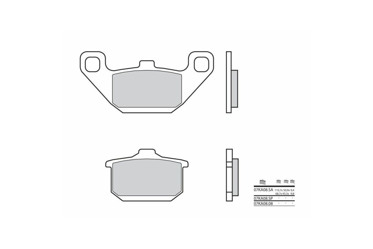 Plaquettes de frein BREMBO route carbone céramique - 07KA0808