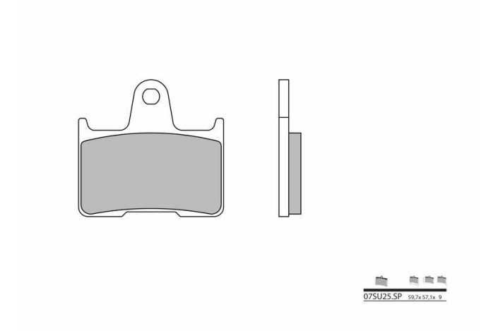 Plaquettes de frein BREMBO route métal fritté - 07SU25SP