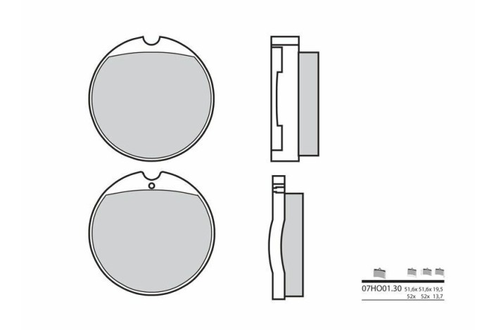 Plaquettes de frein BREMBO route carbone céramique - 07HO0130