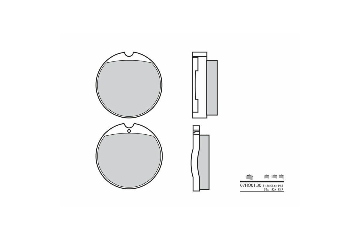 Plaquettes de frein BREMBO route carbone céramique - 07HO0130