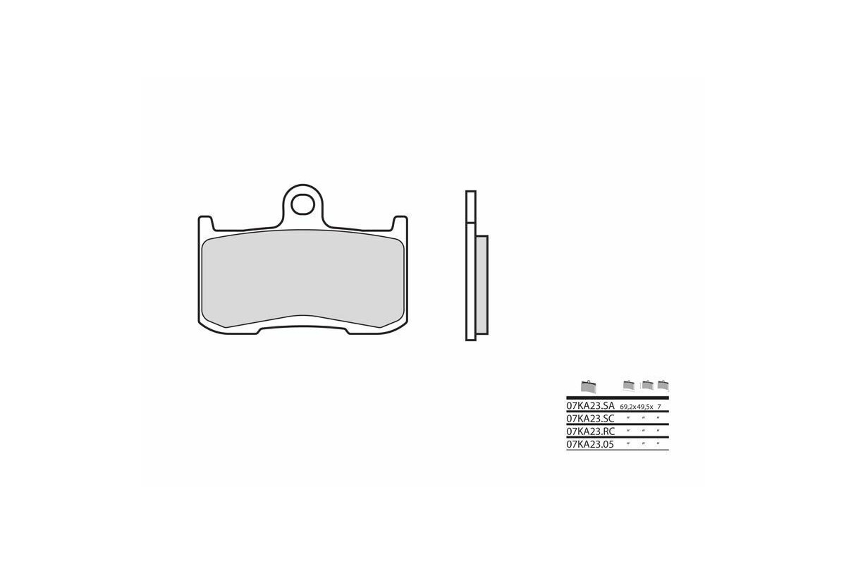 Plaquettes de frein BREMBO route métal fritté - 07KA23SA