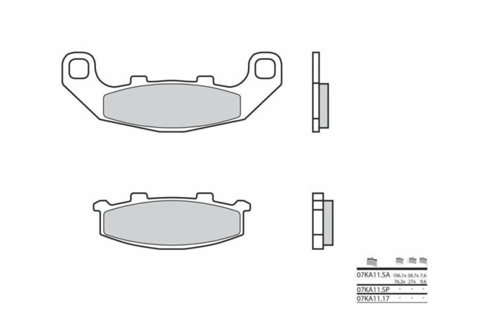 Plaquettes de frein BREMBO route carbone céramique - 07KA1117