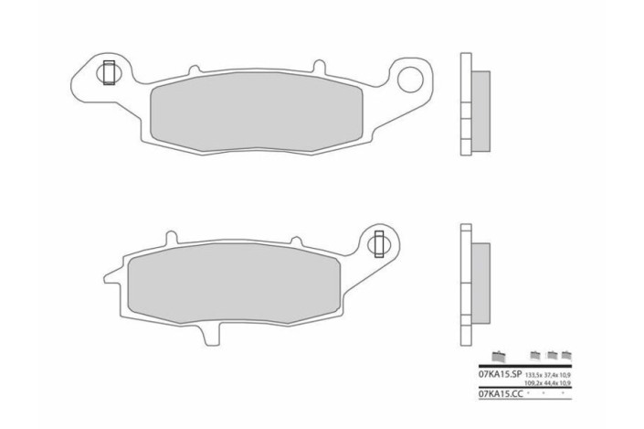 Plaquettes de frein BREMBO route métal fritté - 07KA15SP