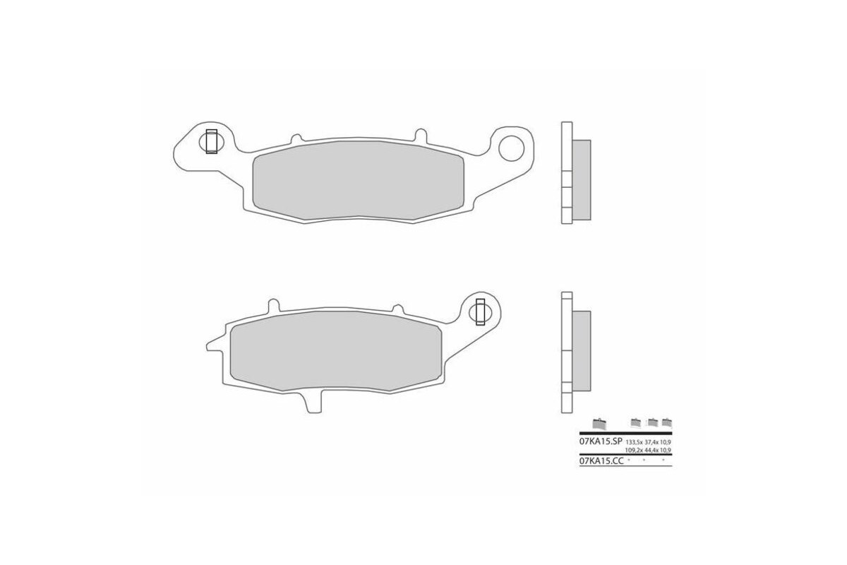 Plaquettes de frein BREMBO route métal fritté - 07KA15SP