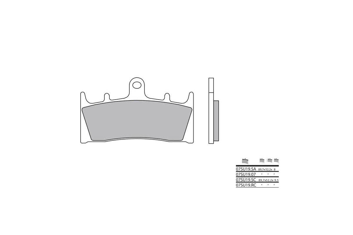 Plaquettes de frein BREMBO route métal fritté - 07SU19LA