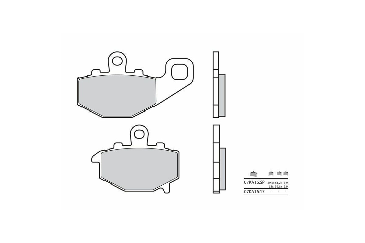Plaquettes de frein BREMBO route métal fritté - 07KA16SP