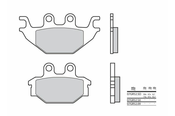 Plaquettes de frein BREMBO Off-Road métal fritté - 07GR52SD