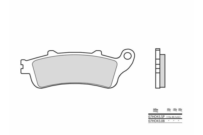 Plaquettes de frein BREMBO route métal fritté - 07HO43SP