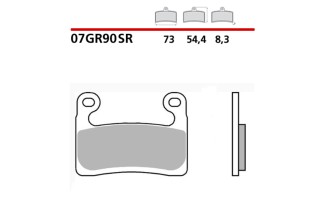 Plaquettes de frein BREMBO route/sport métal fritté - 07GR90SR
