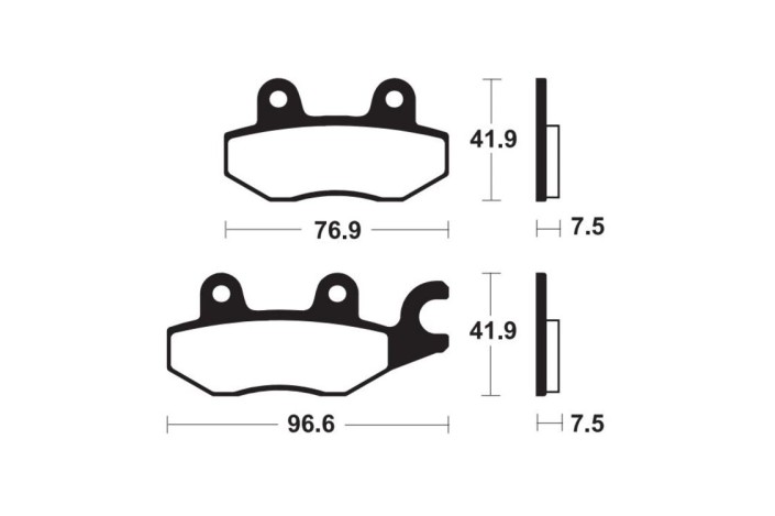 Plaquettes de frein TECNIUM métal fritté - MF455