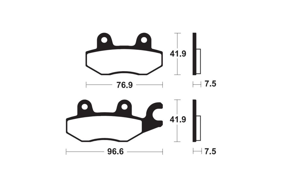 Plaquettes de frein TECNIUM métal fritté - MF455