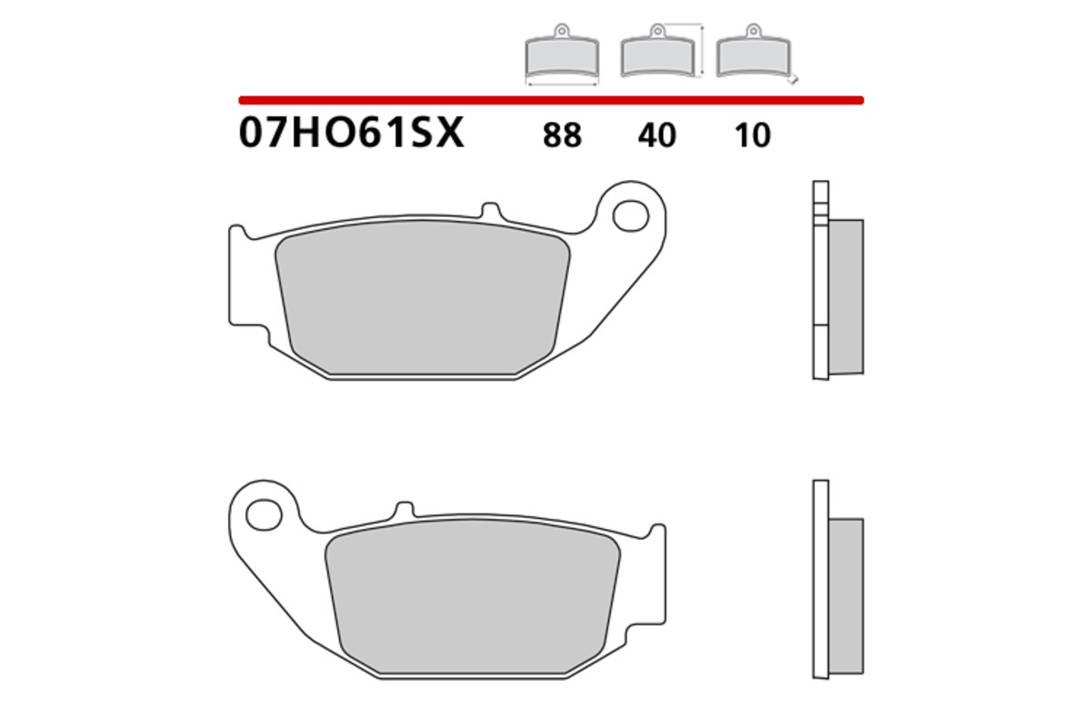 Plaquettes de frein BREMBO métal fritté - 07HO61SX