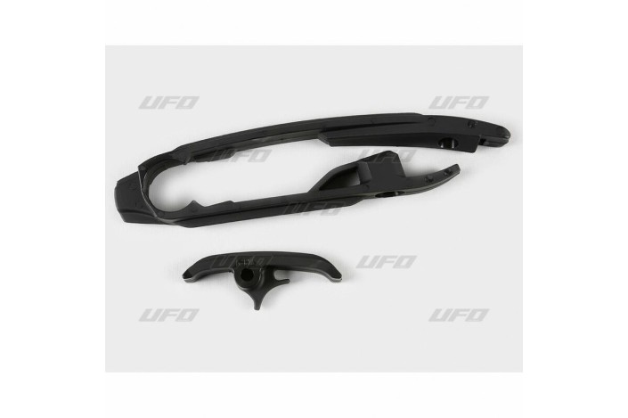 Kit patin de bras oscillant + patin de chaîne inférieur UFO noir KTM