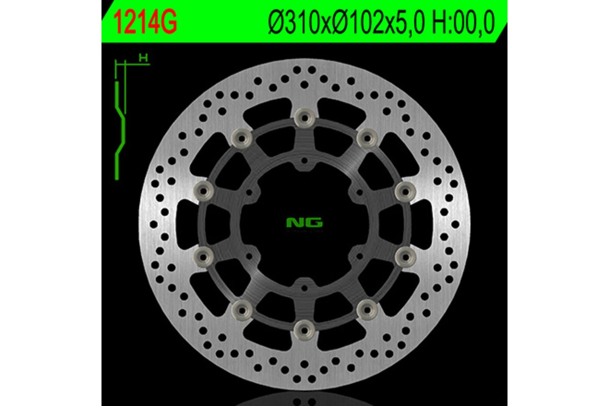 Disque de frein NG BRAKES rond flottant (centre en aluminium )