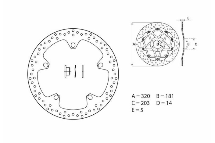 Disque de frein BREMBO Serie Oro rond fixe