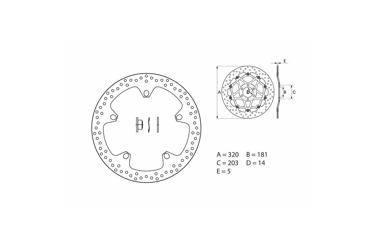 Disque de frein BREMBO Serie Oro rond fixe