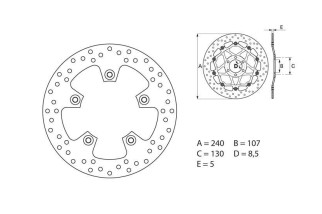 Disque de frein BREMBO Serie Oro rond fixe