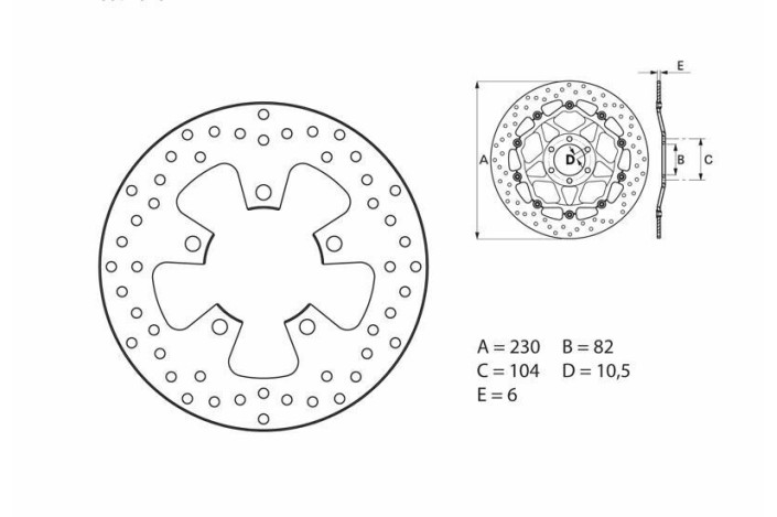 Disque de frein BREMBO Serie Oro rond fixe