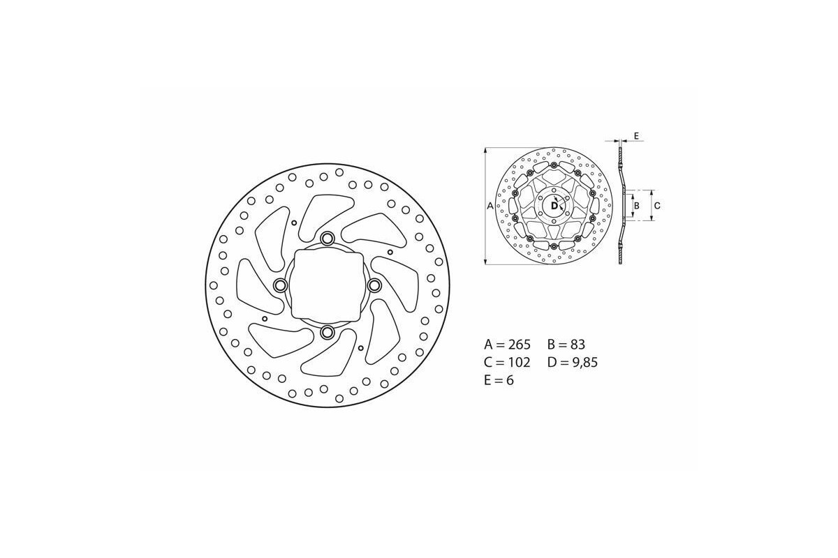 Disque de frein BREMBO Serie Oro rond fixe