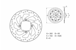 Disque de frein BREMBO Serie Oro rond fixe