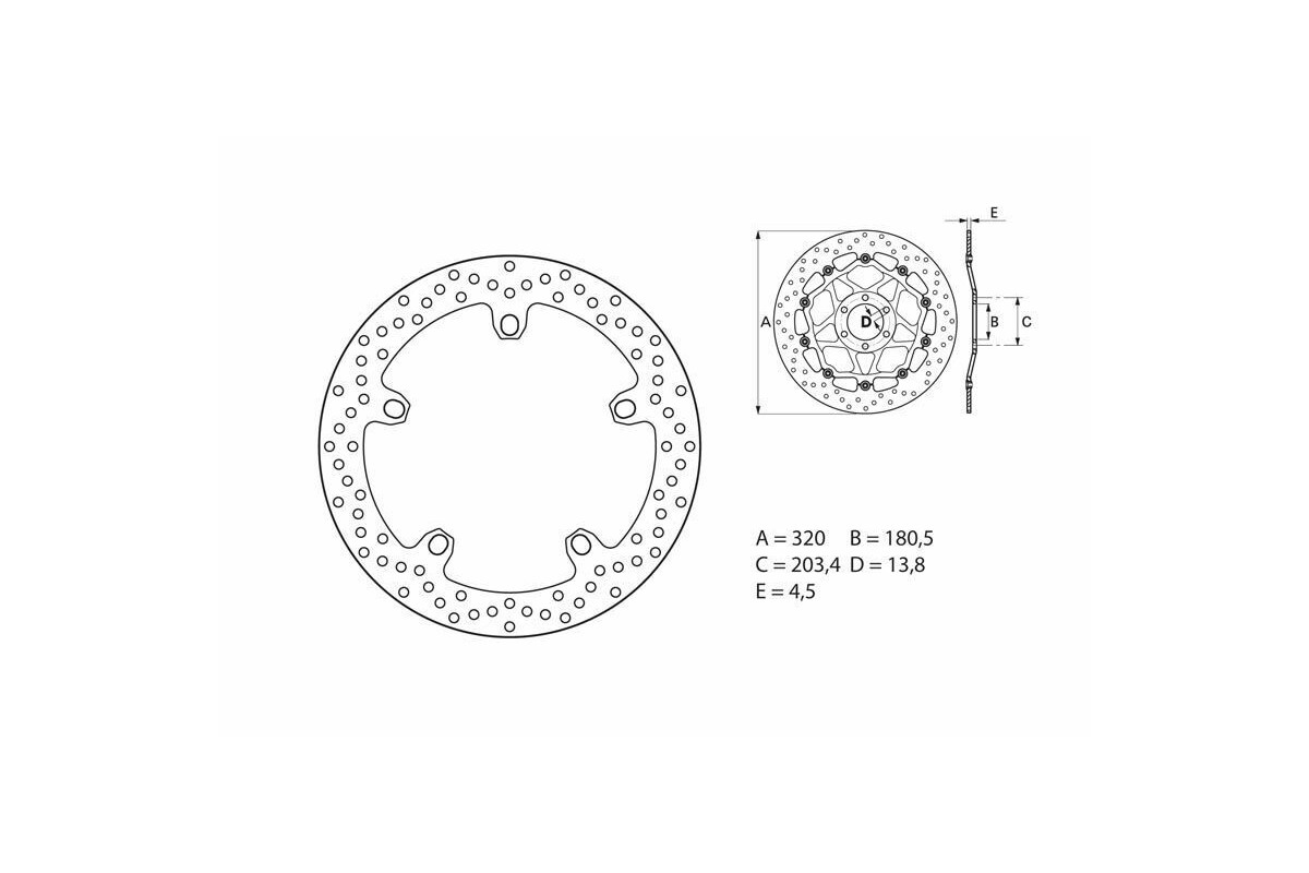 Disque de frein BREMBO Serie Oro rond fixe