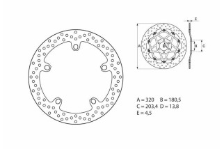 Disque de frein BREMBO Serie Oro rond fixe