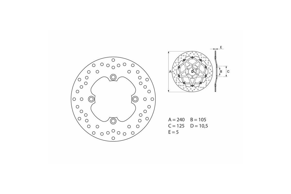 Disque de frein BREMBO Serie Oro rond fixe