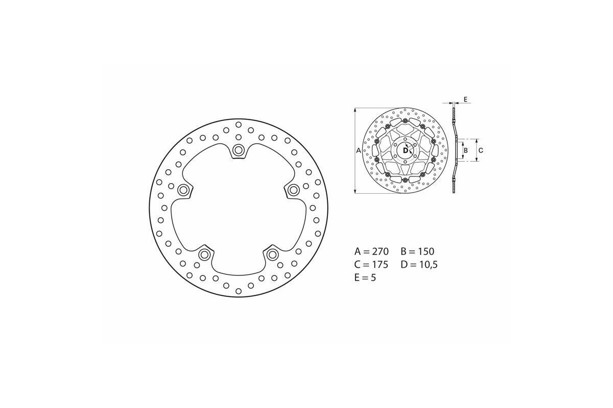 Disque de frein BREMBO Serie Oro rond fixe