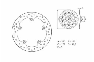 Disque de frein BREMBO Serie Oro rond fixe